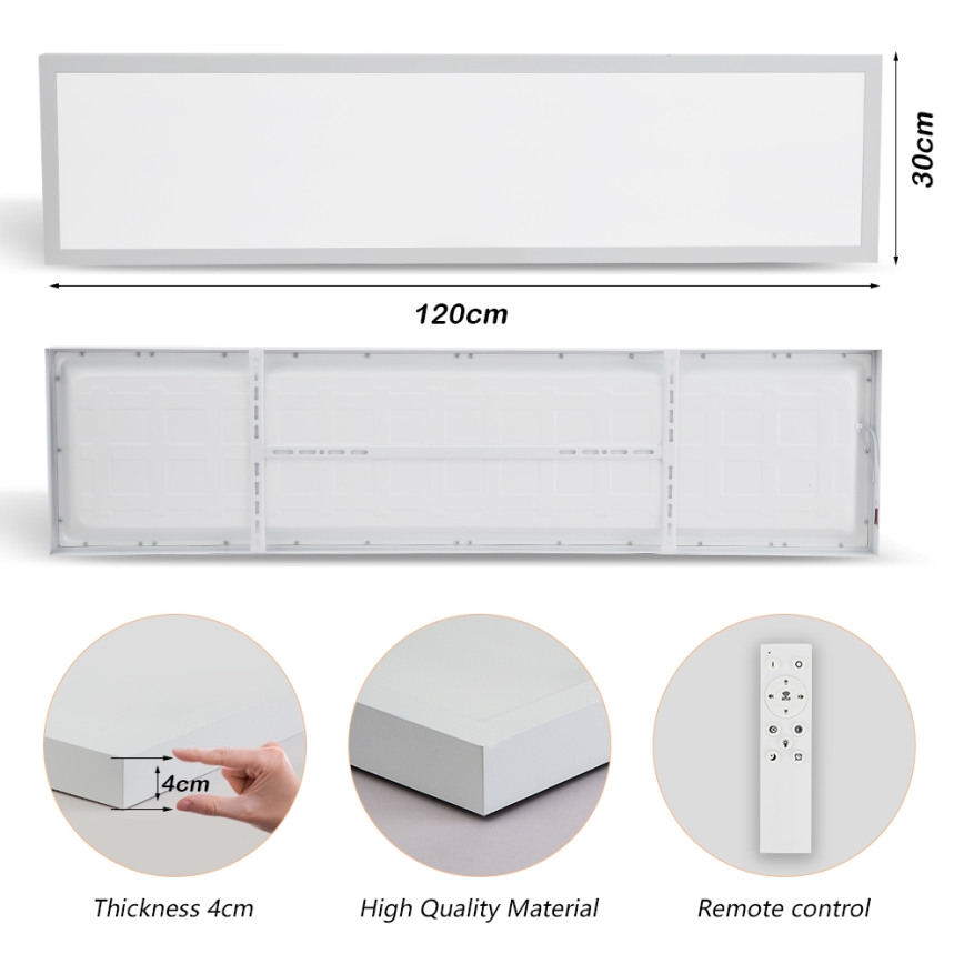 Brilagi - Candeeiro de tecto LED regulável para casa de banho FRAME SMART LED/50W/230V 120x30 cm 3000-6000K IP44 branco + controlo remoto