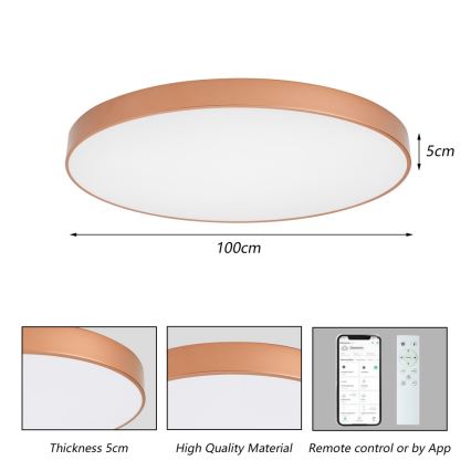 BRILAGI - Candeeiro de tecto LED dimerizável POOL SMART LED/128W/230V 100 cm 3000-6000K Wi-Fi Tuya bronze + controlo remoto