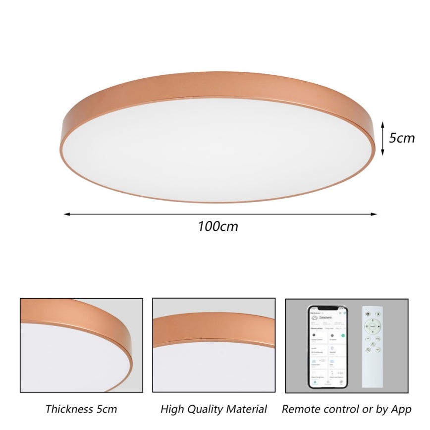 BRILAGI - Candeeiro de tecto LED dimerizável POOL SMART LED/128W/230V 100 cm 3000-6000K Wi-Fi Tuya bronze + controlo remoto