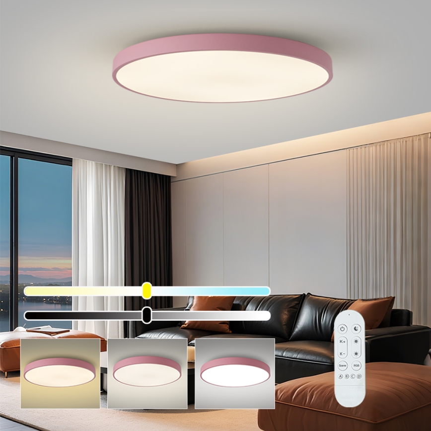 Brilagi - Luminária LED dimerizável POOL SMART LED/128W/230V Ø 100 cm 3000-6000K Wi-Fi Tuya + controlo remoto rosa