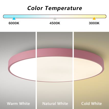 Brilagi - Luminária LED dimerizável POOL SMART LED/128W/230V Ø 100 cm 3000-6000K Wi-Fi Tuya + controlo remoto rosa
