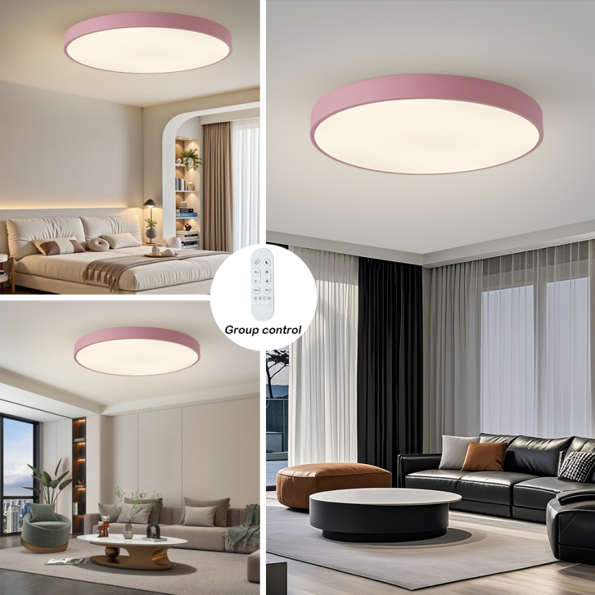 Brilagi - Luminária LED dimerizável POOL SMART LED/128W/230V Ø 100 cm 3000-6000K Wi-Fi Tuya + controlo remoto rosa