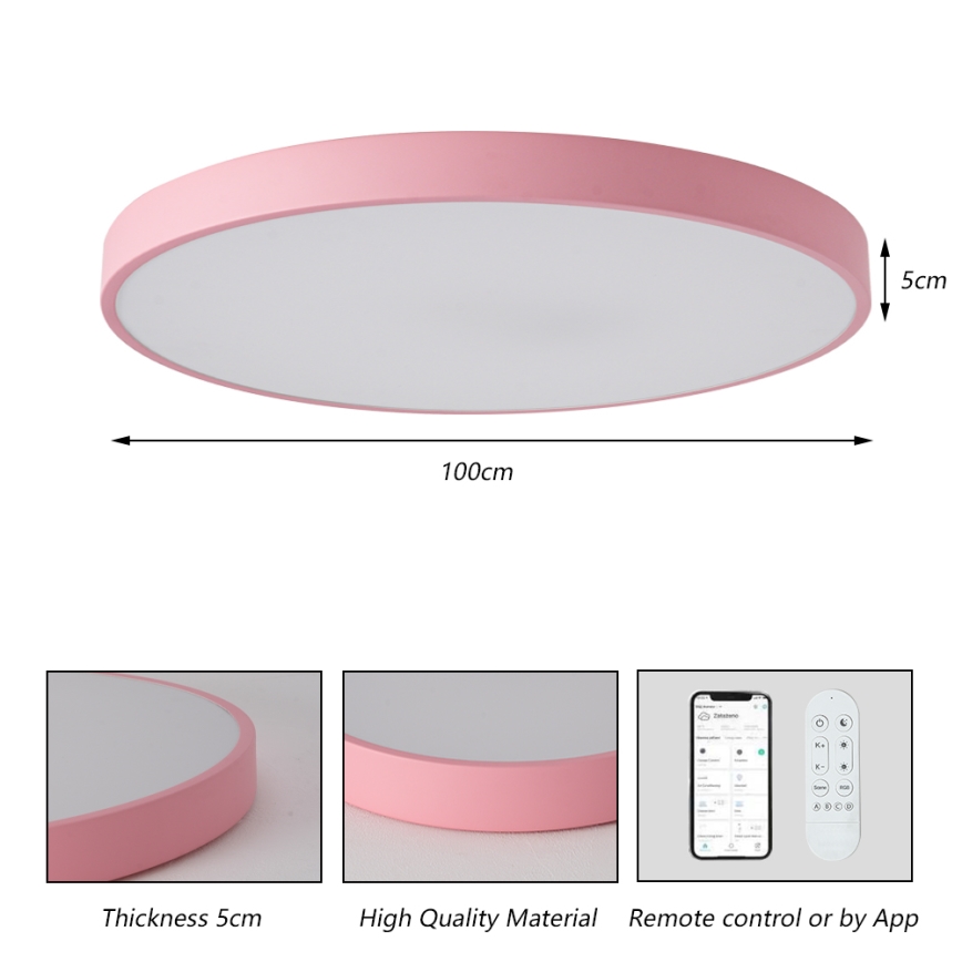 Brilagi - Luminária LED dimerizável POOL SMART LED/128W/230V Ø 100 cm 3000-6000K Wi-Fi Tuya + controlo remoto rosa
