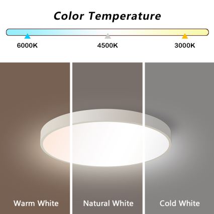 Brilagi - Luminária de teto LED dimerizável POOL SMART LED/48W/230V 40 cm 3000-6000K Wi-Fi Tuya + comando à distância branco