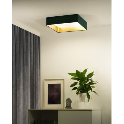 Brilagi - Plafon LED dimerizável VELVET SQUARE SMART LED/36W/230V 60x60 cm 2700-6500K Wi-Fi Tuya + controlo remoto verde
