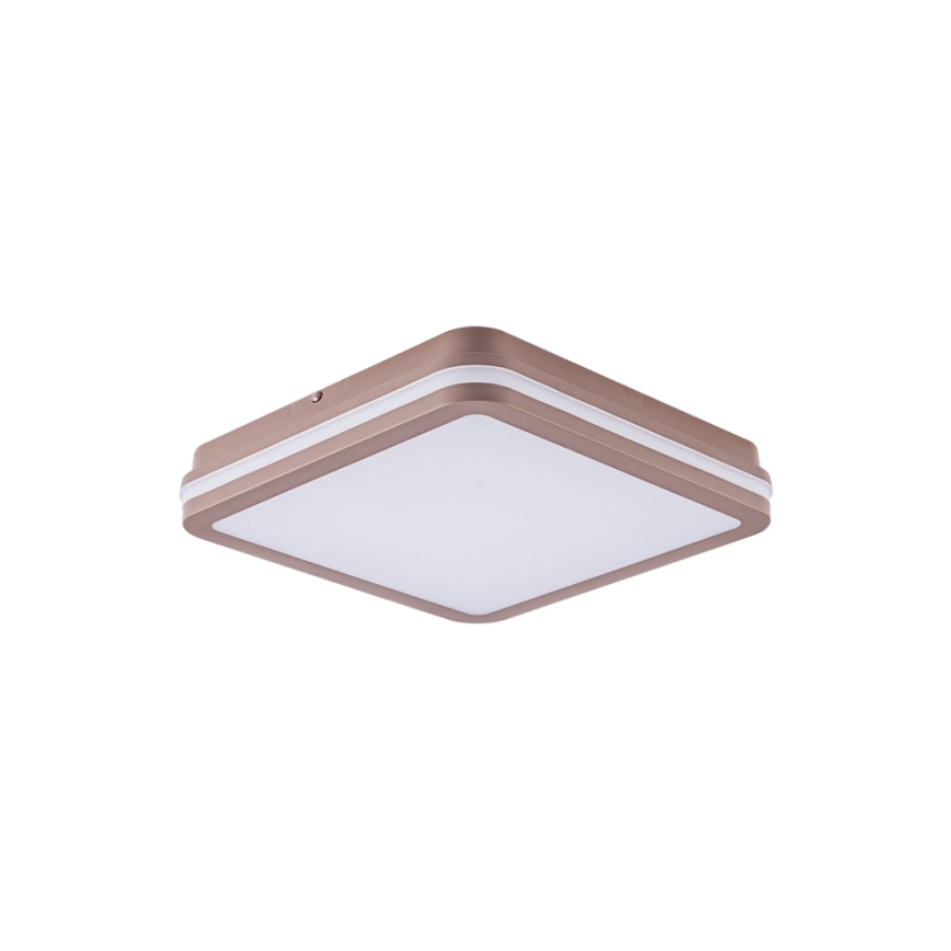 Brilagi - Candeeiro de teto LED para exterior com sensor BENE LED/24W/230V 26x26 cm castanho IP54