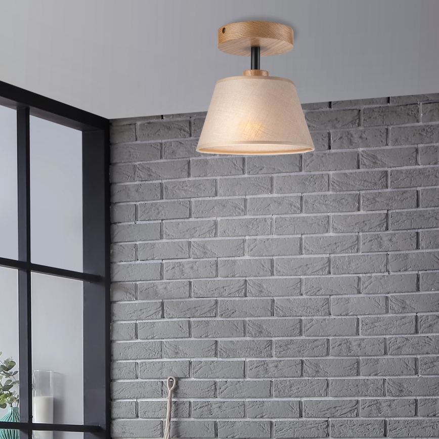 Brilagi - LED  Candeeiro integrado ANTHONY 1xE14/60W/230V carvalho/bege