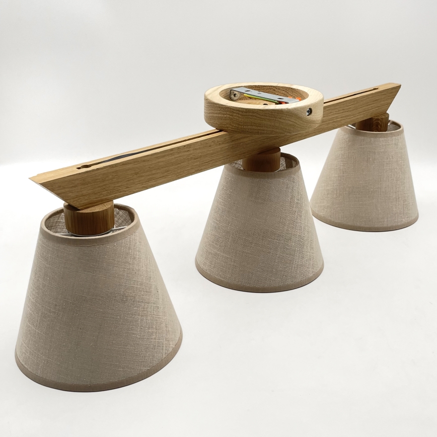 Brilagi - LED  Candeeiro integrado ANTHONY 3xE14/40W/230V carvalho/bege