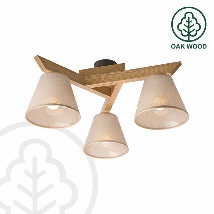 Brilagi - LED  Candeeiro integrado ANTHONY 3xE14/40W/230V carvalho/bege