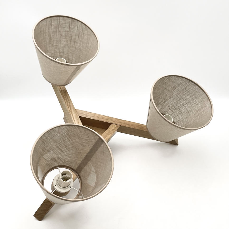 Brilagi - LED  Candeeiro integrado ANTHONY 3xE14/40W/230V carvalho/bege