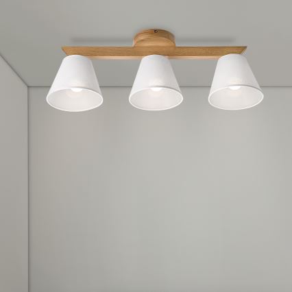 Brilagi - LED  Candeeiro integrado ANTHONY 3xE14/40W/230V carvalho/branco