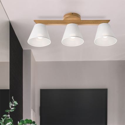 Brilagi - LED  Candeeiro integrado ANTHONY 3xE14/40W/230V carvalho/branco