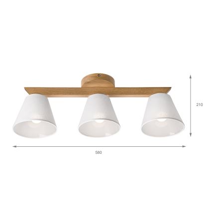 Brilagi - LED  Candeeiro integrado ANTHONY 3xE14/40W/230V carvalho/branco