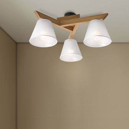 Brilagi - LED  Candeeiro integrado ANTHONY 3xE14/40W/230V carvalho/branco