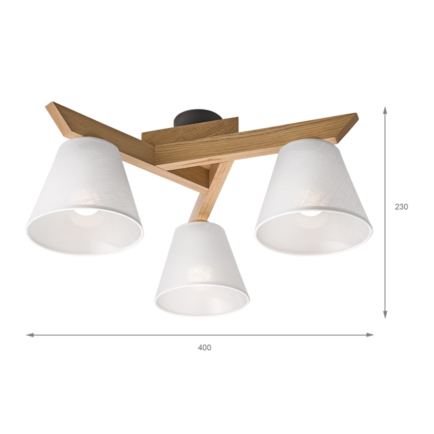 Brilagi - LED  Candeeiro integrado ANTHONY 3xE14/40W/230V carvalho/branco