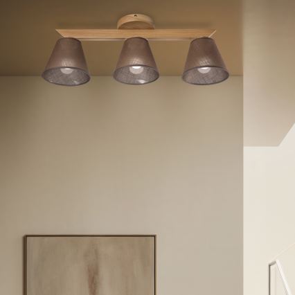 Brilagi - LED  Candeeiro integrado ANTHONY 3xE14/40W/230V carvalho/castanho