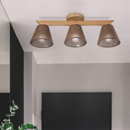 Brilagi - LED  Candeeiro integrado ANTHONY 3xE14/40W/230V carvalho/castanho