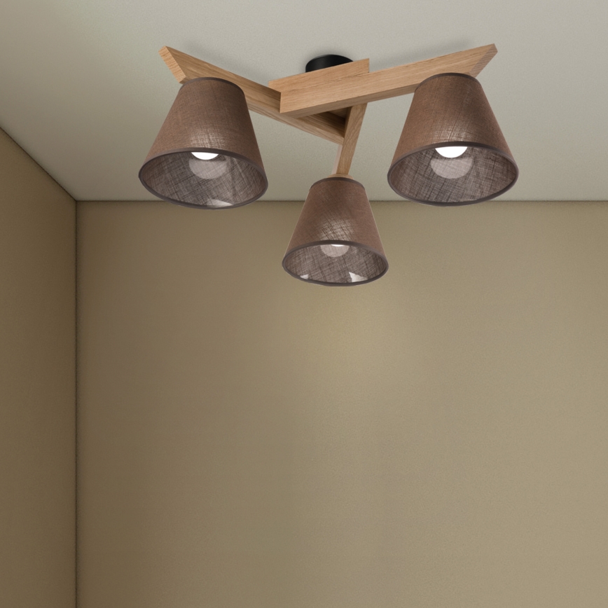 Brilagi - LED  Candeeiro integrado ANTHONY 3xE14/40W/230V carvalho/castanho