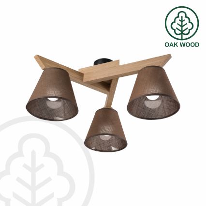 Brilagi - LED  Candeeiro integrado ANTHONY 3xE14/40W/230V carvalho/castanho