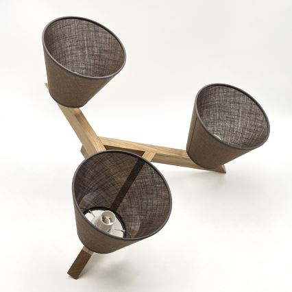 Brilagi - LED  Candeeiro integrado ANTHONY 3xE14/40W/230V carvalho/castanho