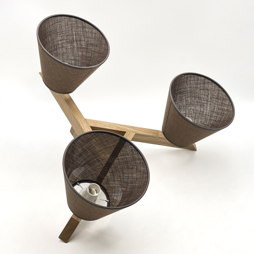 Brilagi - LED  Candeeiro integrado ANTHONY 3xE14/40W/230V carvalho/castanho