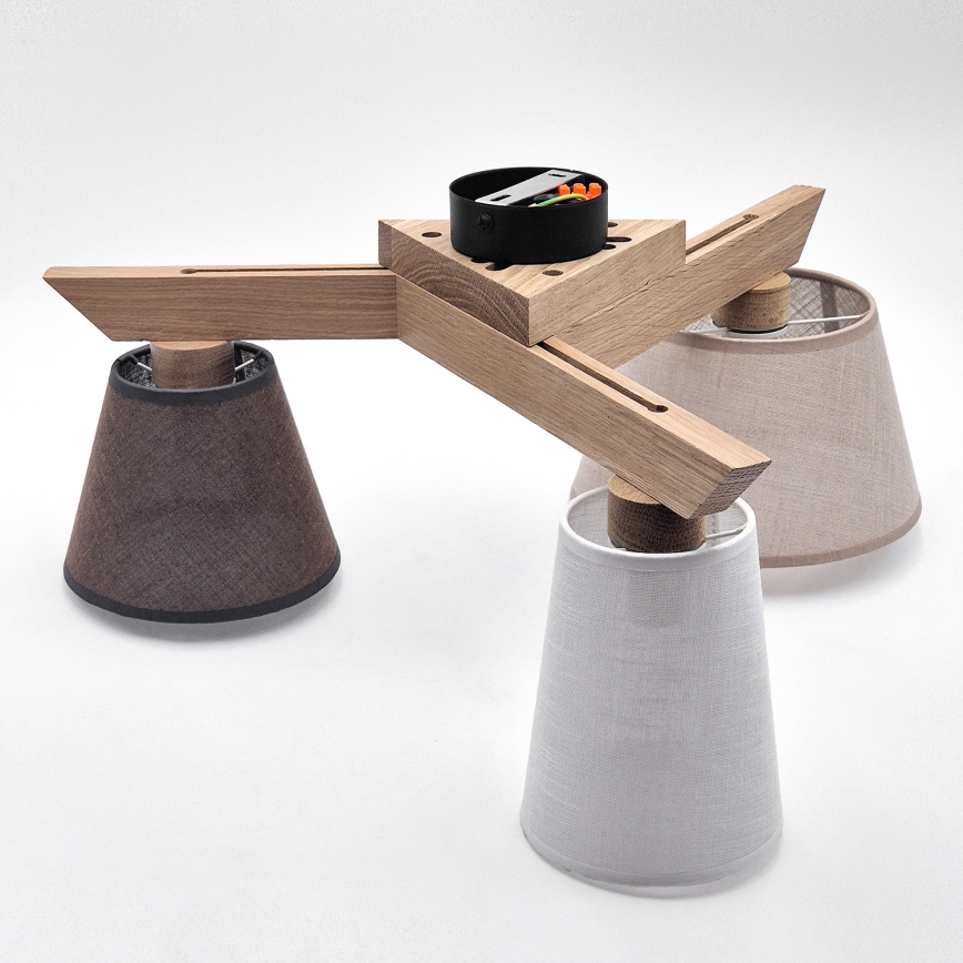 Brilagi - LED  Candeeiro integrado ANTHONY 3xE14/40W/230V carvalho