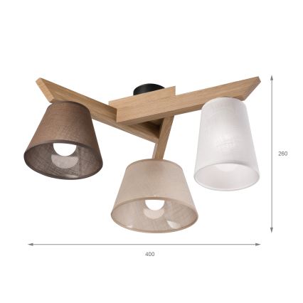 Brilagi - LED  Candeeiro integrado ANTHONY 3xE14/40W/230V carvalho