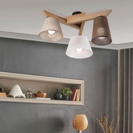 Brilagi - LED  Candeeiro integrado ANTHONY 3xE14/40W/230V carvalho