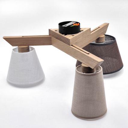 Brilagi - LED  Candeeiro integrado ANTHONY 3xE14/40W/230V carvalho