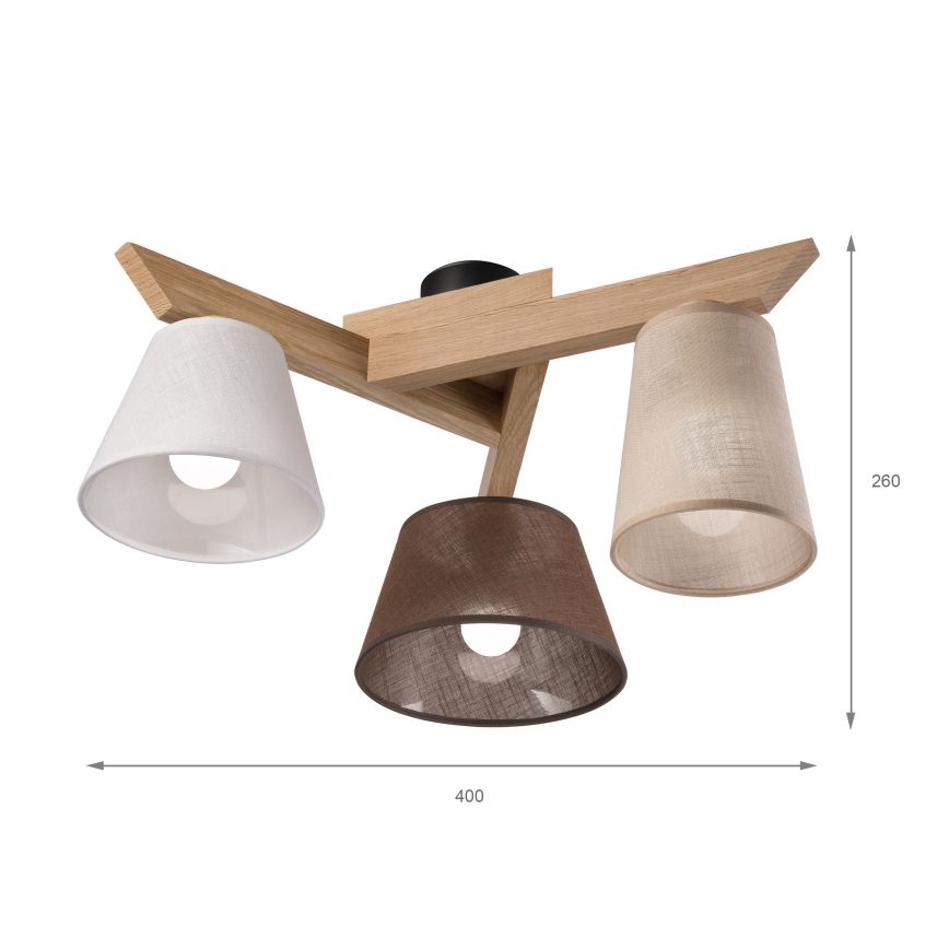 Brilagi - LED  Candeeiro integrado ANTHONY 3xE14/40W/230V carvalho