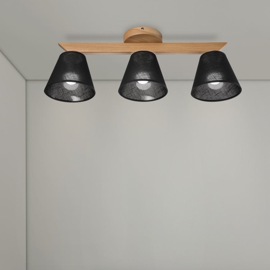 Brilagi - LED  Candeeiro integrado ANTHONY 3xE14/40W/230V carvalho/preto