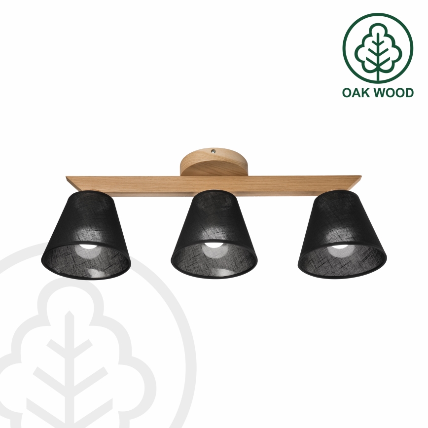 Brilagi - LED  Candeeiro integrado ANTHONY 3xE14/40W/230V carvalho/preto