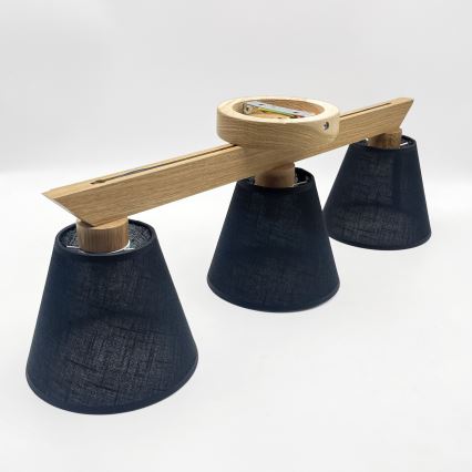 Brilagi - LED  Candeeiro integrado ANTHONY 3xE14/40W/230V carvalho/preto