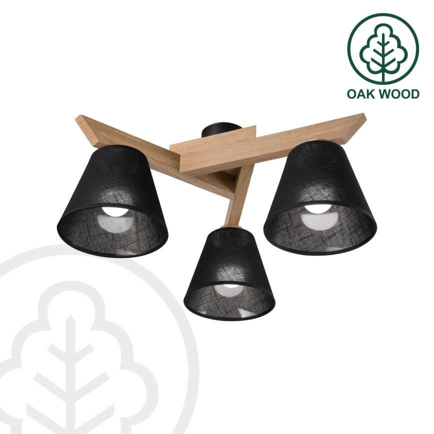 Brilagi - LED  Candeeiro integrado ANTHONY 3xE14/40W/230V carvalho/preto