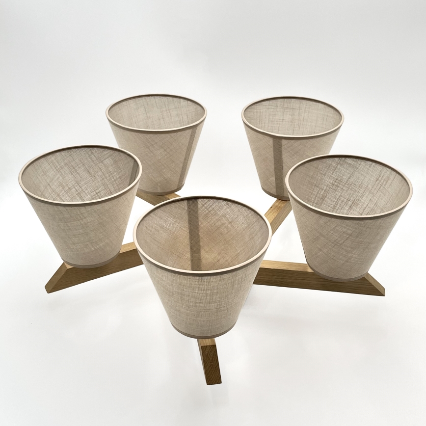 Brilagi - LED  Candeeiro integrado ANTHONY 5xE14/40W/230V carvalho/bege