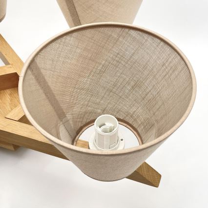 Brilagi - LED  Candeeiro integrado ANTHONY 5xE14/40W/230V carvalho/bege