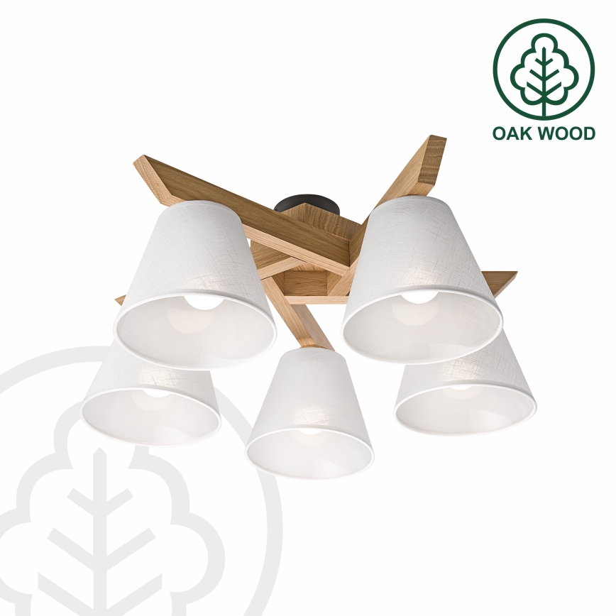 Brilagi - LED  Candeeiro integrado ANTHONY 5xE14/40W/230V carvalho/branco