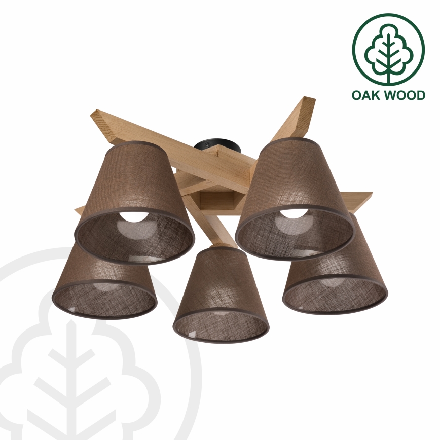 Brilagi - LED  Candeeiro integrado ANTHONY 5xE14/40W/230V carvalho/castanho