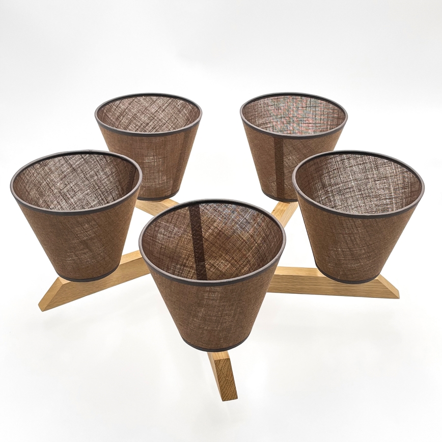 Brilagi - LED  Candeeiro integrado ANTHONY 5xE14/40W/230V carvalho/castanho