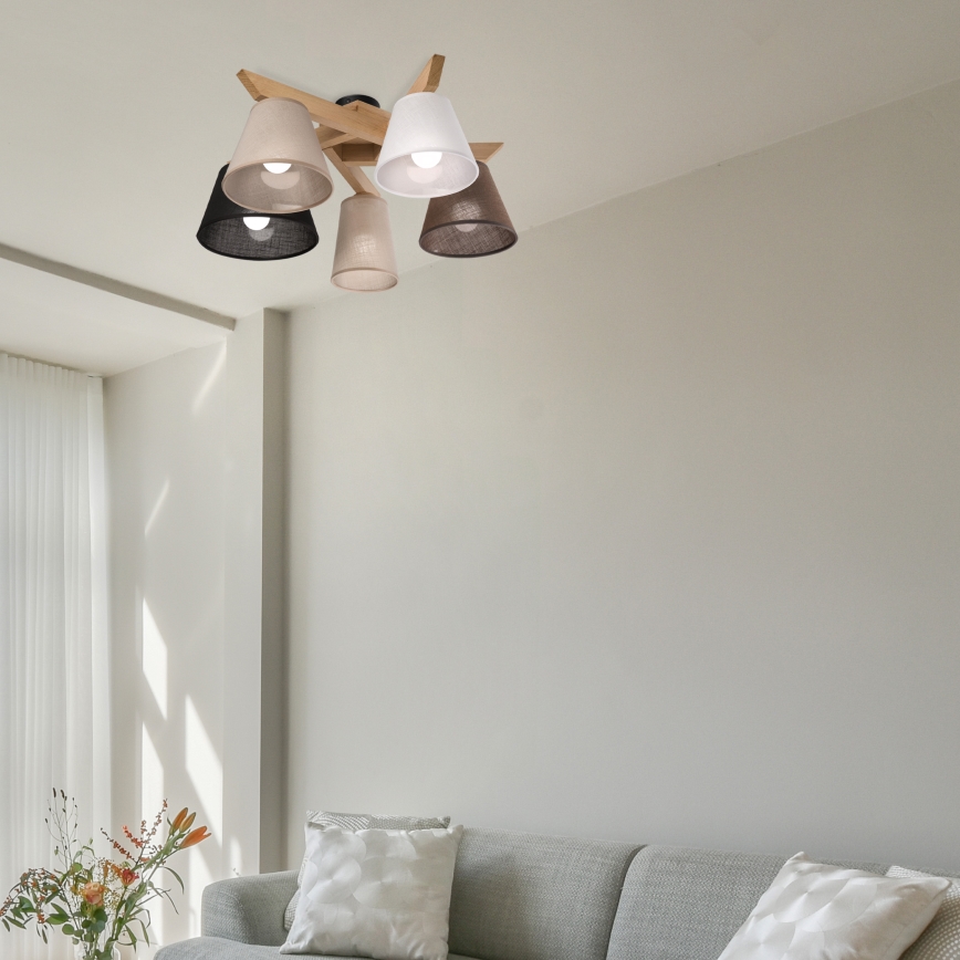 Brilagi - LED  Candeeiro integrado ANTHONY 5xE14/40W/230V carvalho