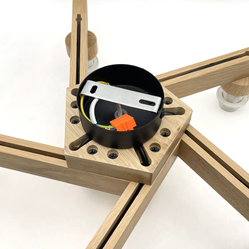 Brilagi - LED  Candeeiro integrado ANTHONY 5xE14/40W/230V carvalho