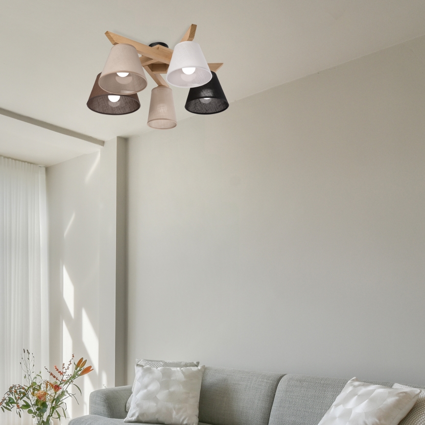 Brilagi - LED  Candeeiro integrado ANTHONY 5xE14/40W/230V carvalho