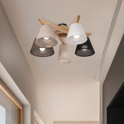 Brilagi - LED  Candeeiro integrado ANTHONY 5xE14/40W/230V carvalho