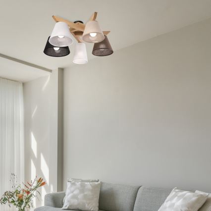 Brilagi - LED  Candeeiro integrado ANTHONY 5xE14/40W/230V carvalho