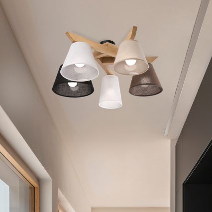 Brilagi - LED  Candeeiro integrado ANTHONY 5xE14/40W/230V carvalho