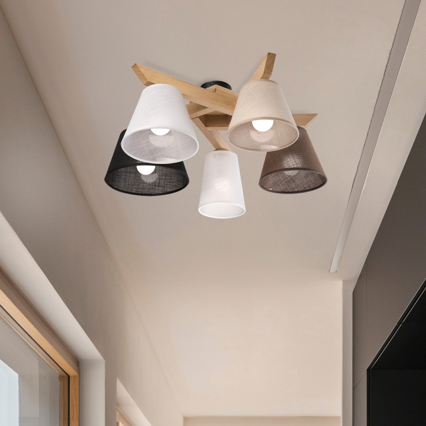 Brilagi - LED  Candeeiro integrado ANTHONY 5xE14/40W/230V carvalho