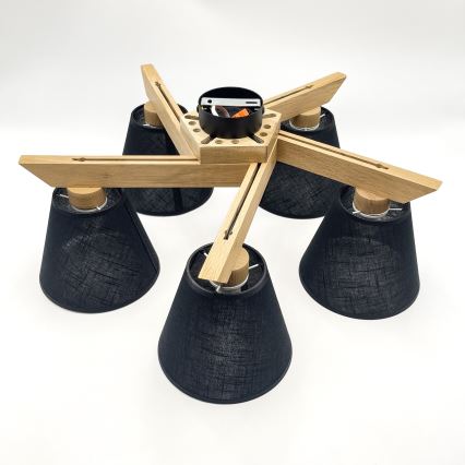 Brilagi - LED  Candeeiro integrado ANTHONY 5xE14/40W/230V carvalho/preto