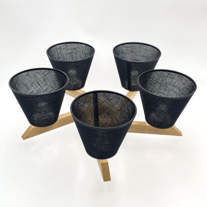 Brilagi - LED  Candeeiro integrado ANTHONY 5xE14/40W/230V carvalho/preto