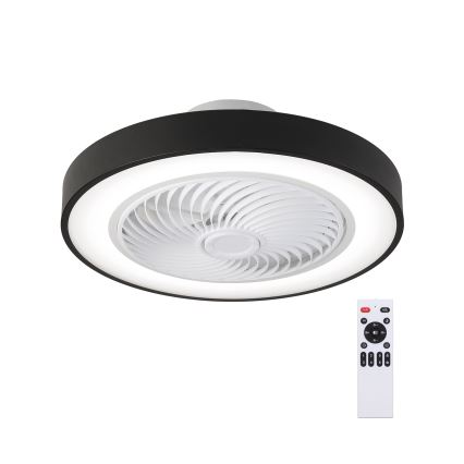 Brilagi - Candeeiro de teto LED dimerizável com ventilador LED/30W/230V 3000-6500K Ø 50 cm preto + controlo remoto