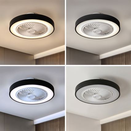 Brilagi - Candeeiro de teto LED dimerizável com ventilador LED/30W/230V 3000-6500K Ø 50 cm preto + controlo remoto